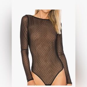 Majorelle sheer black bodysuit